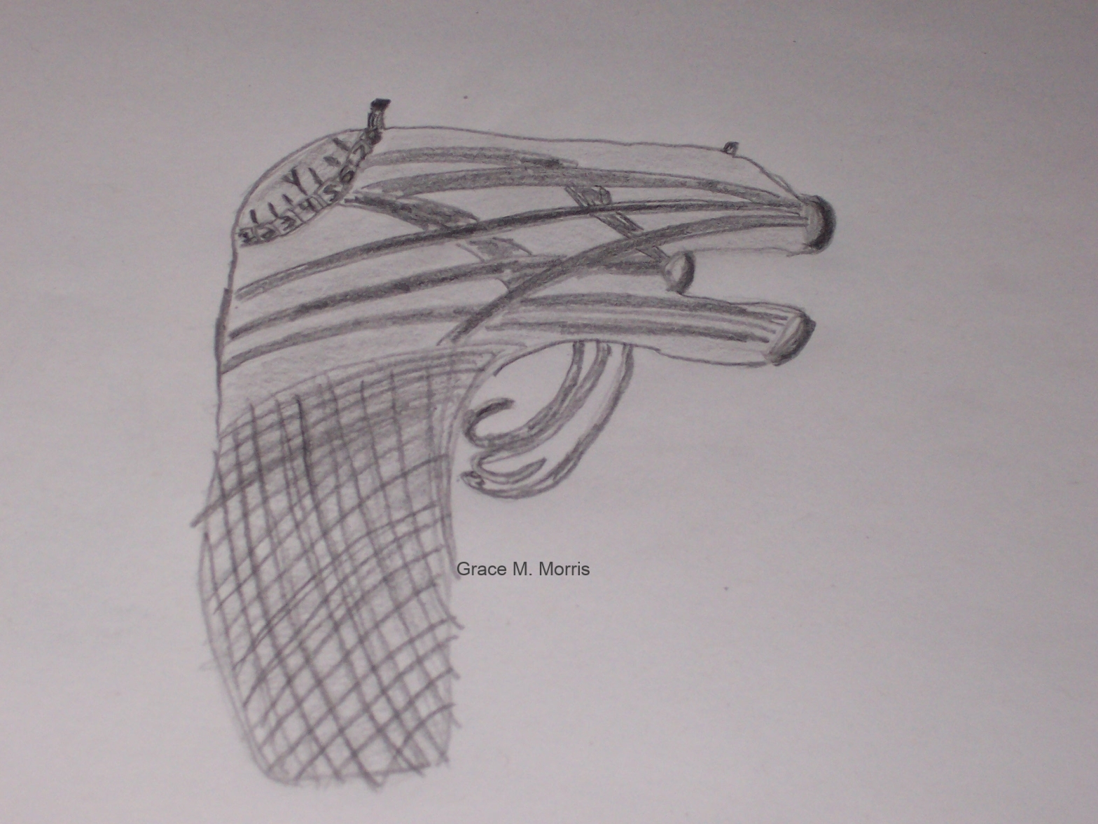 Drawing of a pash gun by Grace M. Morris